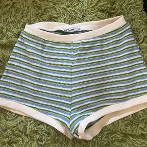 striped colorful knit zara shorts